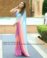 Load image into Gallery viewer, Alia Bhatt inspired Saree - Georgette x Pastel
