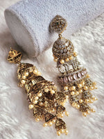 Load image into Gallery viewer, HASTINI jhumkas (gold x pastel pink)

