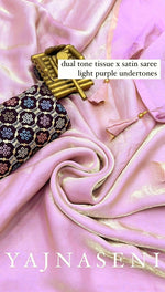 Load image into Gallery viewer, Tissue x Satin Saree - Lilac
