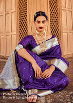 Load image into Gallery viewer, Banarasi Satin Silk Saree - Purple
