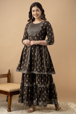 Load image into Gallery viewer, Peplum with Sharara kurti set - CHARVI
