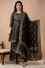 Load image into Gallery viewer, Peplum with Sharara kurti set - CHARVI
