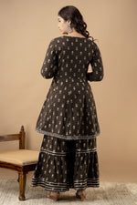 Load image into Gallery viewer, Peplum with Sharara kurti set - CHARVI
