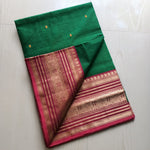 Load image into Gallery viewer, Kanchipuram Pure Cotton x Copper zari saree - Mistletoe
