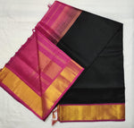 Load image into Gallery viewer, Kanchipuram Silk Cotton Saree : Black x Berry

