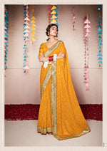 Load image into Gallery viewer, Banarasi x Georgette Saree - Yellow x Silver
