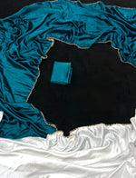 Load image into Gallery viewer, Pearl border x Satin saree - Blue
