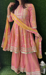 Load image into Gallery viewer, Peplum with Sharara kurti set - SONEETA
