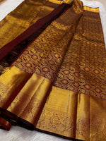 Load image into Gallery viewer, Gajagamini - Pure Kanjivaram Silk Saree with Gold Zari
