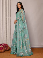 Load image into Gallery viewer, Printed Linen Saree : Mint
