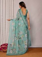 Load image into Gallery viewer, Printed Linen Saree : Mint
