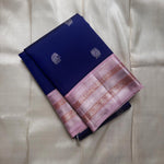 Load image into Gallery viewer, BLOOM IN BLUE - Pure Kanjivaram Silk Saree with Silver Zari
