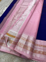Load image into Gallery viewer, BLOOM IN BLUE - Pure Kanjivaram Silk Saree with Silver Zari
