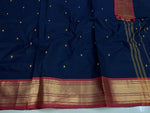 Load image into Gallery viewer, Kanchi Cotton Saree : Dark Blue x Deep Red

