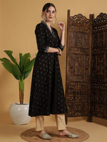 Load image into Gallery viewer, DAAKINI [M/38] - Semi-Flared Kurti Dress (Black)
