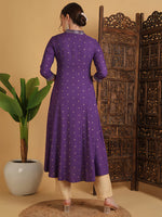 Load image into Gallery viewer, DAAKINI [S/36] - Semi-Flared Kurti Dress (Purple)

