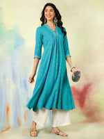Load image into Gallery viewer, DAAKINI [M/38] - Semi-Flared Kurti Dress (Sky Blue)

