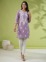 Load image into Gallery viewer, VARSHINI (Lilac) [XS / 34] - Kurti Top

