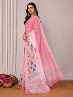 Load image into Gallery viewer, Printed Linen Saree : Bubblegum Pink
