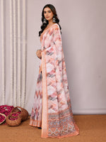 Load image into Gallery viewer, Printed Linen Saree : Autumn Hues
