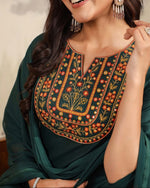 Load image into Gallery viewer, BHUVA [XL / 42] - Straight cut embroidered kurti set
