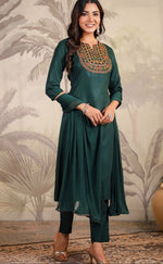 Load image into Gallery viewer, BHUVA [2XL / 44] - Straight cut embroidered kurti set
