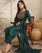 Load image into Gallery viewer, BHUVA [2XL / 44] - Straight cut embroidered kurti set
