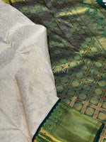 Load image into Gallery viewer, MOONLIT GROVE - Pure Kanjivaram Silk Saree with Gold Zari
