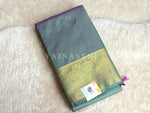 Load image into Gallery viewer, Vaira oosi x Checkered Saree - Green (Purple Undertone)
