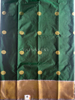 Load image into Gallery viewer, Kanchipuram Semi Silk Saree - Bottle Green x Grey

