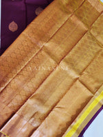 Load image into Gallery viewer, Charoite - Pure Kanjivaram Silk Saree with Copper Zari
