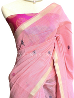 Load image into Gallery viewer, Linen Cotton Saree x Pichwai Tales - Pink
