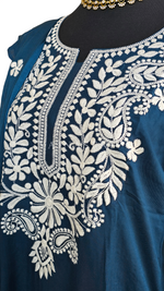 Load image into Gallery viewer, ZUNAIRA [M/38] - Straight Cut Kurti Set (Dark Teal)

