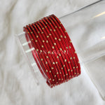 Load image into Gallery viewer, Metallic x Dot Bangles - Red
