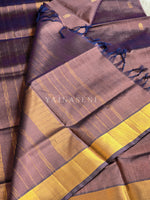 Load image into Gallery viewer, Handloom Kanchipuram Silk Cotton Saree : Aubergine
