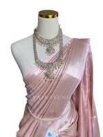 Load image into Gallery viewer, Semi Kanchipuram Silk Saree x Light Gold Zari - Pastel Pink
