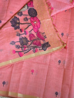 Load image into Gallery viewer, Linen Cotton Saree x Pichwai Tales - Pink
