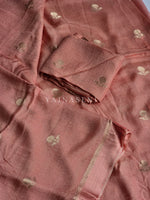 Load image into Gallery viewer, Viscose Chinnon Saree x Satin Border - Blush
