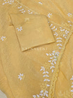 Load image into Gallery viewer, Textured Chiffon Saree | The Pastel Edit : Yellow
