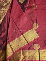Load image into Gallery viewer, Semi Soft Silk Gold Zari Saree - Rosewood
