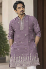 Load image into Gallery viewer, SIDDHARTH [M/38] - (Ashpurple) Men Mid Length Kurta Top
