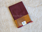 Load image into Gallery viewer, Minimalist Semi Silk Saree x Gold Zari - Maroon
