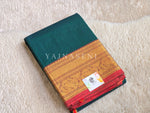 Load image into Gallery viewer, Kanchi Cotton Saree : Green x Red
