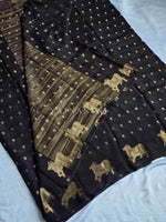 Load image into Gallery viewer, Viscose Georgette Saree : Mini Motifs  x Gomatha - Black

