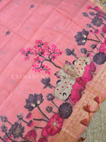 Load image into Gallery viewer, Linen Cotton Saree x Pichwai Tales - Pink
