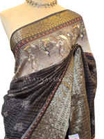 Load image into Gallery viewer, Silk Cotton x Checkered Zari Saree - Bird Paradise
