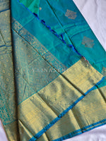 Load image into Gallery viewer, Royal Edit x Semi Soft Silk Gold Zari Saree - Peacock
