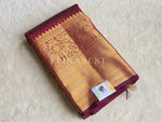 Load image into Gallery viewer, IMPERIAL MERLOT- Pure Kanjivaram Silk Saree with Gold Zari
