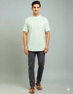 Load image into Gallery viewer, VIVAAN [M/38] - Men Short Kurta Top (Light Green)
