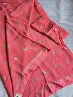 Load image into Gallery viewer, Viscose Chinnon Saree x Satin Border - Pink
